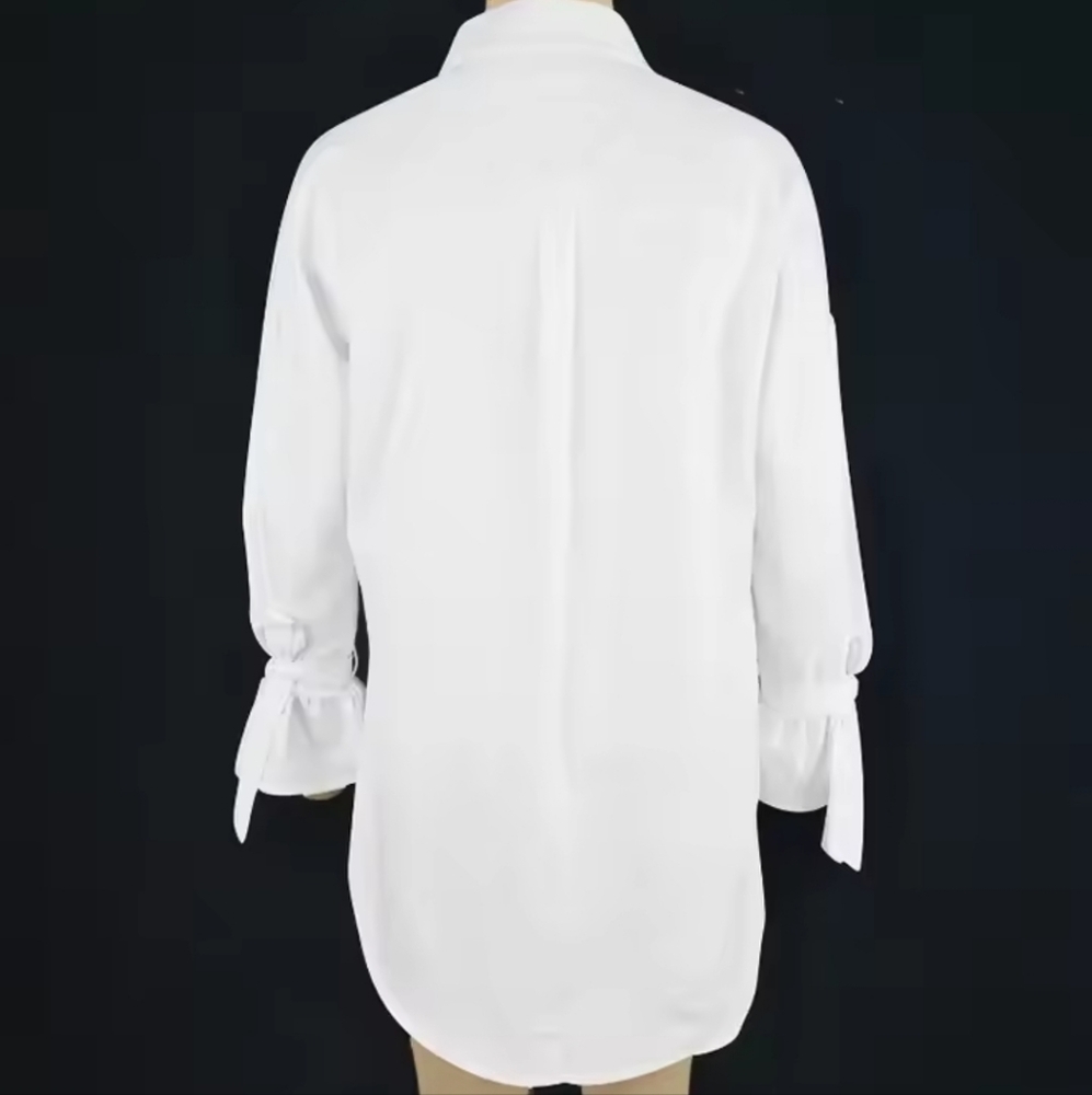 Women's Shirt Spring and Autumn Fashion Lapel Collar Long Sleeves Floral Print - Picture 4 of 4